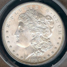 US Coins - 1887 Morgan Dollar ANACS MS63