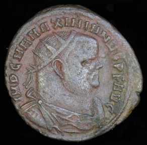 Ancient Coins - Maximianus Ae Radiate Fraction - CONCORDIA MILITVM - Alexandria Mint 