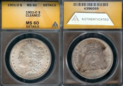 US Coins - 1901o Morgan Dollar ANACS MS60