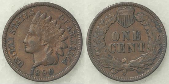 1890 Indian Head Cent - XF | Small Cents