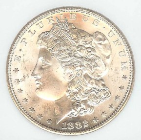 US Coins - 1882s Morgan Dollar NGC MS64