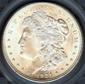 US Coins - 1921 Morgan Dollar SEGS MS64