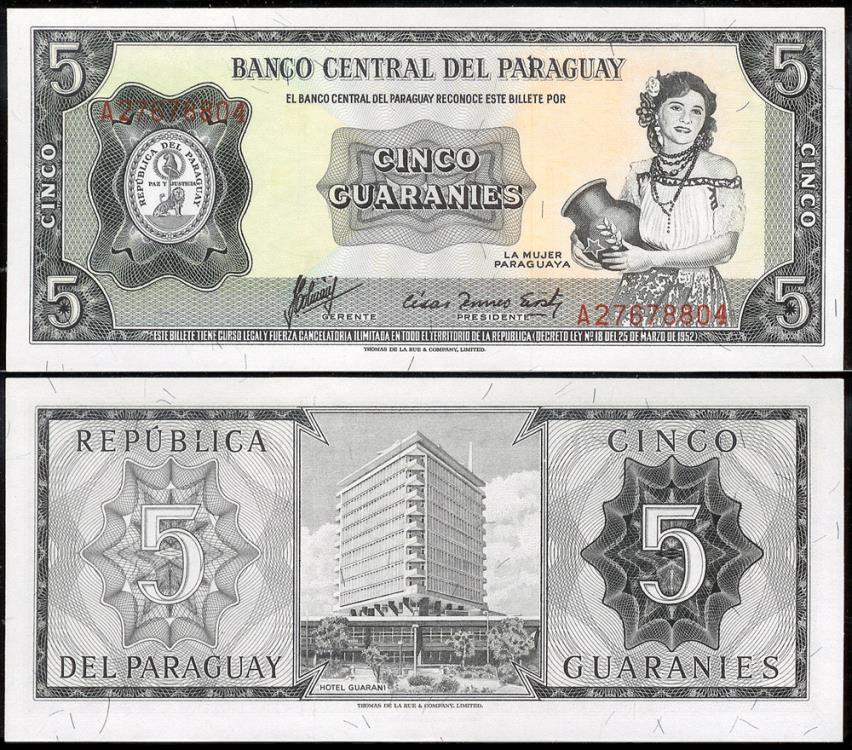 Pick 223c UNC 2010 PARAGUAY BANKNOTE 5000 Guaranies