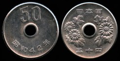 World Coins - 1967 Japan 50 Yen UNC