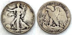 Us Coins - 1933 S Walking Liberty Half Dollar VG Silver