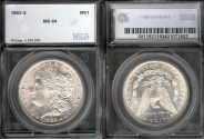 Us Coins - 1882s Morgan Dollar SEGS MS64