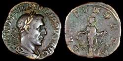 Ancient Coins - Philip I Sestertius - LAET FVNDAT - Rome Mint