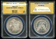 Us Coins - 1881s Morgan Dollar ANACS MS60