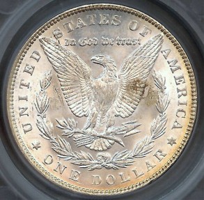 US Coins - 1887 Morgan Dollar SEGS MS62