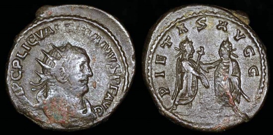Ancient Coins - Valerian Antoninianus - PIETAS AVGG - Uncertain Syrian Mint