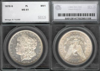 US Coins - 1879s Morgan Dollar SEGS MS61-PL