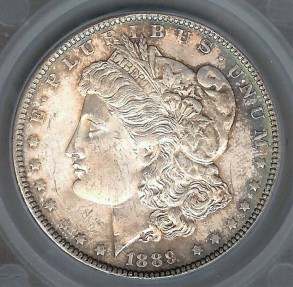 US Coins - 1889 Morgan Dollar SEGS MS63