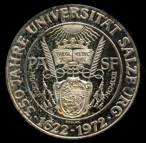 World Coins - 1972 Austria 50 Schilling - 350th Anniversary - Salzburg University - Proof Silver