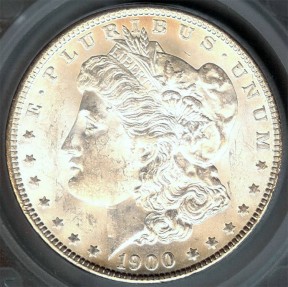 US Coins - 1900 Morgan Dollar SEGS MS62