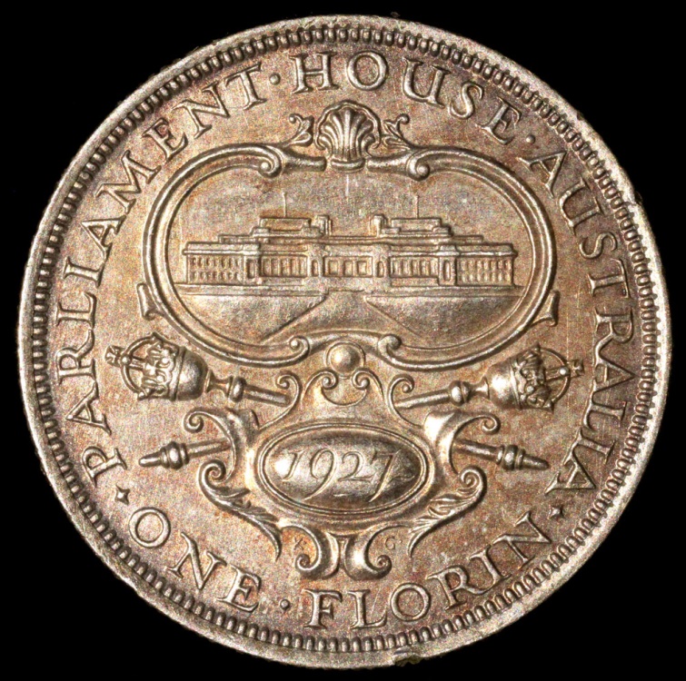 1927(m) Australia 1 Florin Opening of Parliament House, Canberra AU Silver