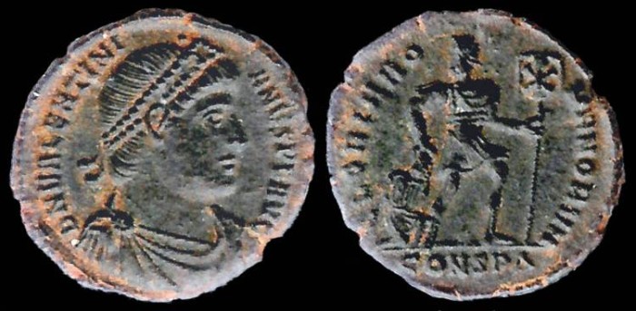 Ancient Coins - Valentinian I Ae3 - GLORIA ROMANORVM - Constantinople Mint