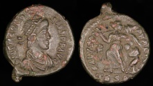 Ancient Coins - Theodosius I  Ae4 - SALVS REIPVBLICAE - Thessalonica Mint 