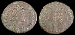 Ancient Coins - Arcadius Ae3 - VIRTVS EXERCITI - Constantinople Mint