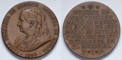 World Coins - 1897 Spain - Alfonso XIII - Luisa Fernanda de Borbón, Duquesa de Monpensier Death Medal by Reginald Huth of London England
