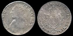 World Coins - 1784 M France 1 Ecu - Louis XVI - Toulouse Mint - VF