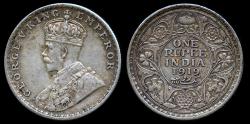 World Coins - 1919 (c) India (British) 1 Rupee XF