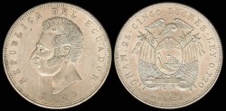 World Coins - 1943 Mo Ecuador 5 Sucre AU