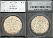 Us Coins - 1921 Morgan Dollar - VAM 41 (Old 1A) Top 100 - SEGS MS61