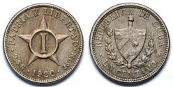 World Coins - 1920 Cuba 1 Centavo - 1st Republic - AU
