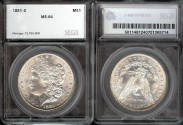 Us Coins - 1881s Morgan Dollar SEGS MS64