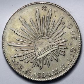 メキシコ 8レアル銀貨 1884年(MoMH) 1884 MoMH Mexico (Mexico City) 8 Reales AU | North & Central