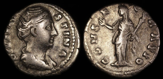 Ancient Coins - Faustina I Denarius - CONSECRATIO - Rome Mint 