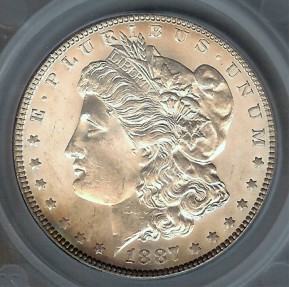 US Coins - 1887 Morgan Dollar SEGS MS64