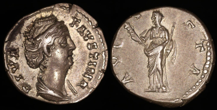 Ancient Coins - Faustina I Denarius - AVGVSTA - Rome Mint