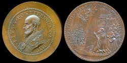 World Coins - 1890  Italy - Pope Pius V for his Victories in France by the Catholics on the Huguenots by Giovanni Antonio De Rossi