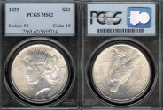 Us Coins - 1925 Peace Dollar PCGS MS62