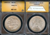 Us Coins - 1880s Morgan Dollar ANACS MS64