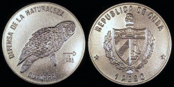 World Coins - 1985 Cuba 1 Peso - Parrot - Wildlife Preservation - BU (Only 3,000 Pieces Were Struck)
