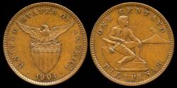 World Coins - 1904 Philippines 1 Centavo AU