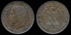 World Coins - 1864 A France 5 Centimes UNC