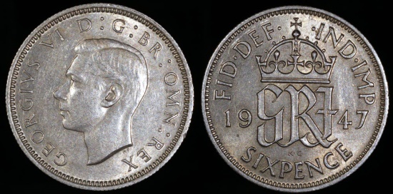 1947 Great Britain 6 Pence - George VI - UNC | European Coins