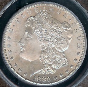 US Coins - 1880s Morgan Dollar ANACS MS64