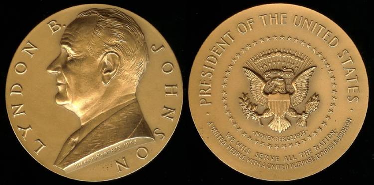 1963 Lyndon Baines Johnson US Mint Medal Tokens Medals