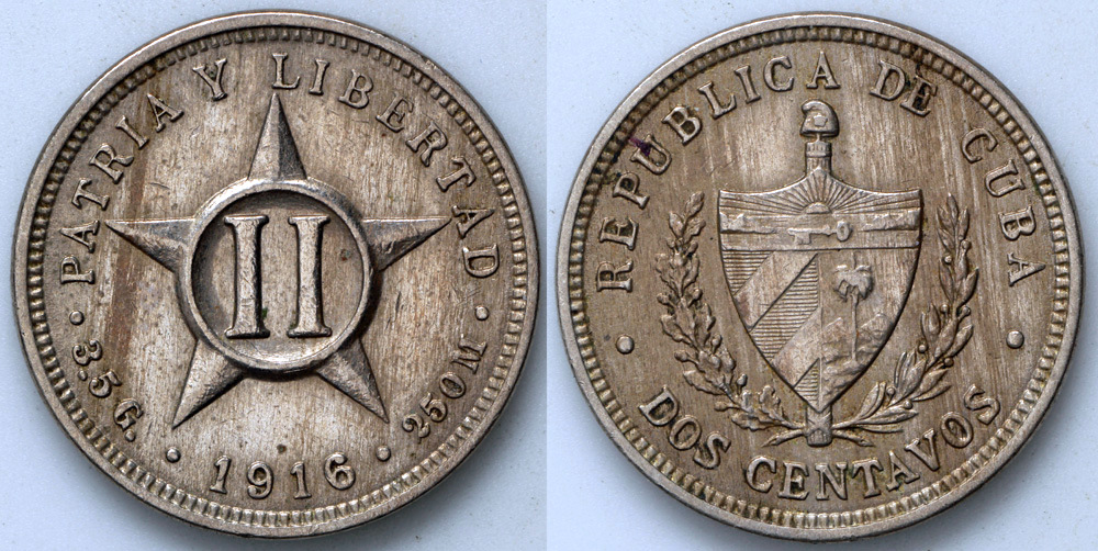 1916 Cuba 2 Centavos - 1st Republic - AU | North & Central American and ...