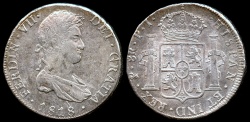 World Coins - 1818 PJ-PTS Bolivia 8 Reales (Ferdinand VII) XF