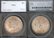 Us Coins - 1921 Morgan Dollar SEGS MS63