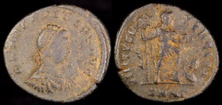 Ancient Coins - Arcadius Ae2 - VIRTVS EXERCITI - Nicomedia Mint