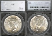 Us Coins - 1922 Peace Dollar SEGS MS63