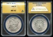 Us Coins - 1887 Morgan Dollar ANACS MS62