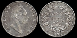 World Coins - 1835 (c) India (British) 1 Rupee - William IIII - VF