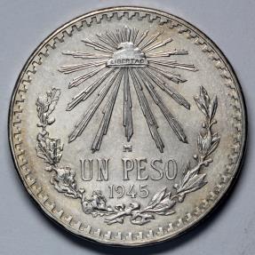 1945 M Mexico 1 Peso - United Mexican States - BU Silver | North ...